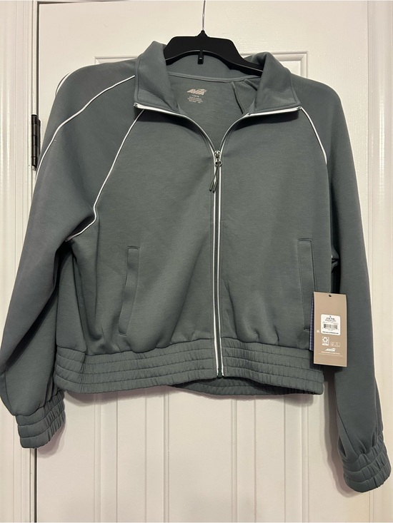 Avia Jackets & Blazers - Avia Zip-Up Track Jacket with White Piping Large